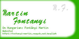 martin fontanyi business card